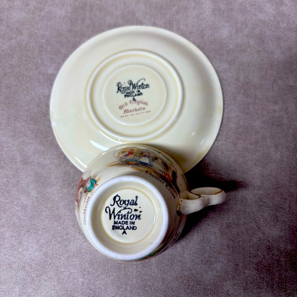 Royal Winton Old English Markets Mug and Saucer - Picture 7 of 7
